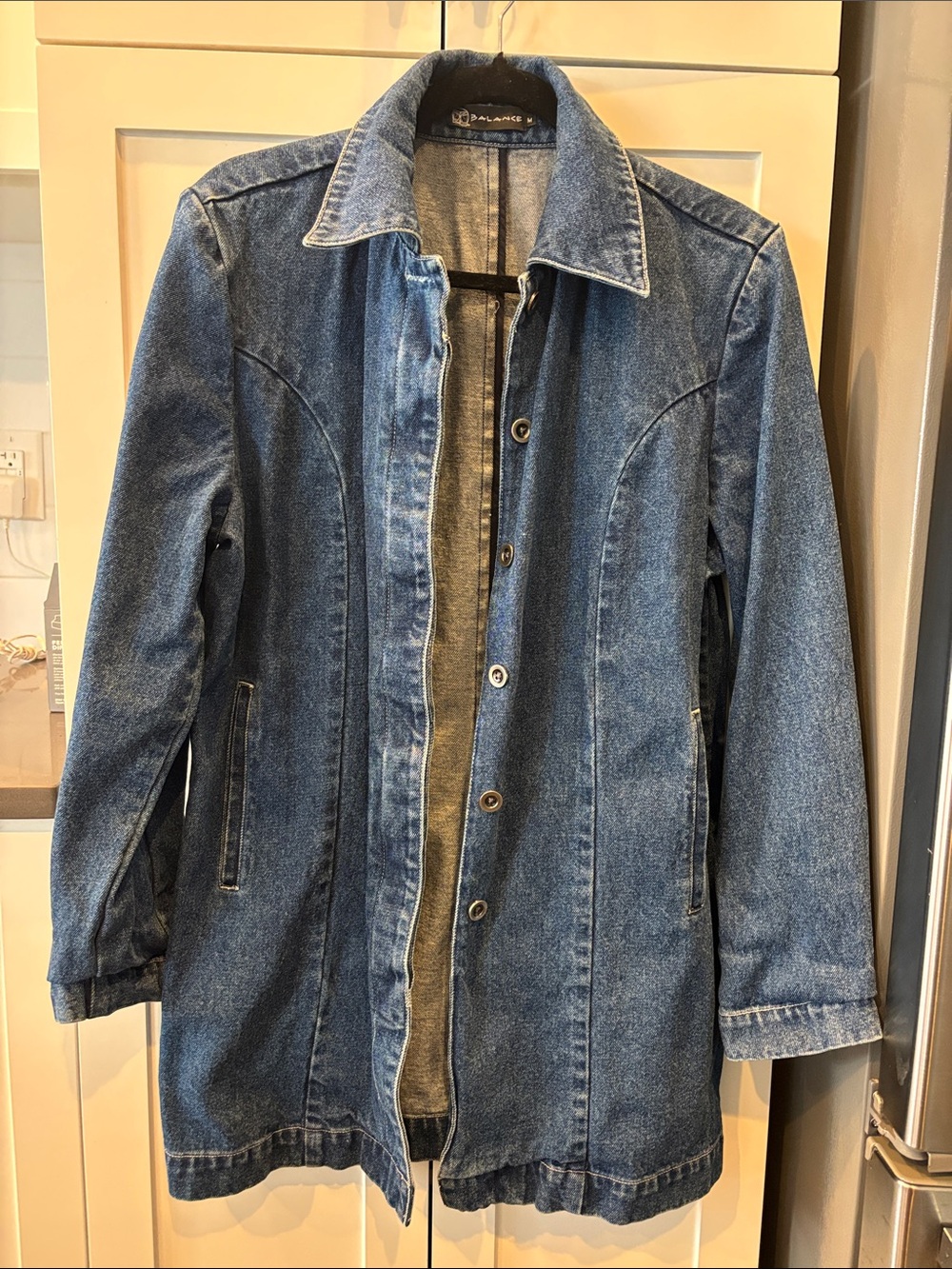 Balance Collection Blue Denim Longline Jacket